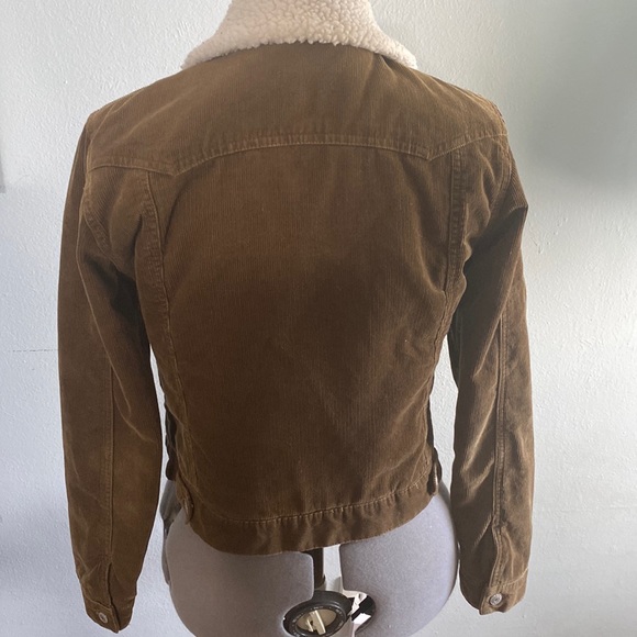 ‘01 Vintage Sherpa Lined Denim Trucker Corderoy Jacket S - Picture 8 of 11